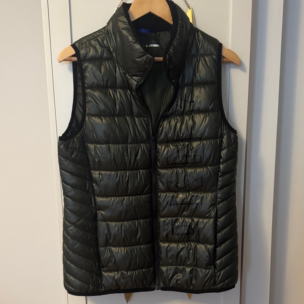 DKNY Olive Green Puffer Vest